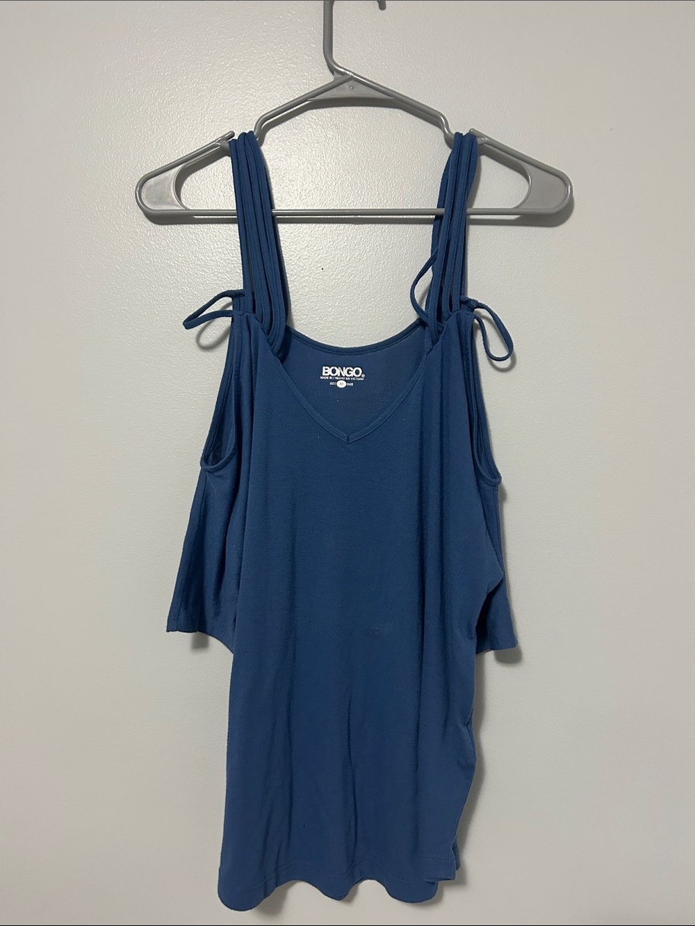 BONGO Women's Navy Cold-Shoulder Tie-Strap Tank Top